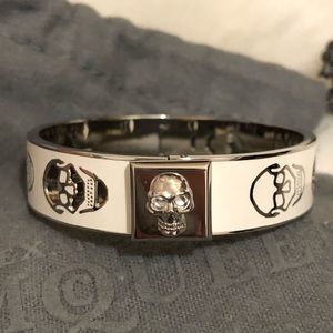 Alexander McQueen white enamel bracelet